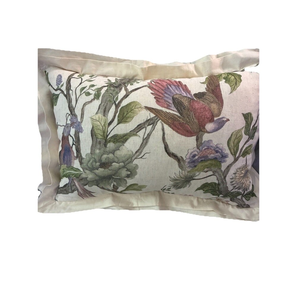 Villa by Noble Excellence Decorative Throw Pillow with Insert — Floral , Birds
